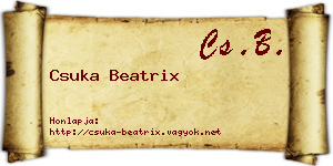 Csuka Beatrix névjegykártya