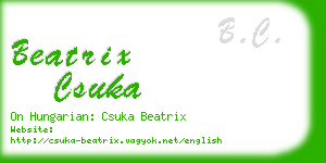 beatrix csuka business card